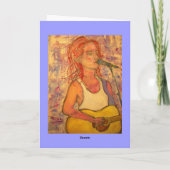 Carte fille guitare d'anniversaire heureuse (Dos)