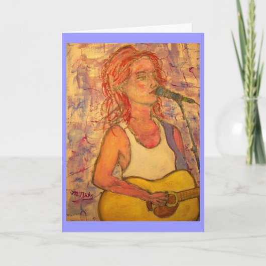 Carte fille guitare d'anniversaire heureuse (Devant)