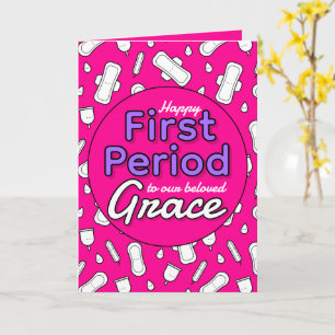 Carte Fille Hot rose Cartoon Tampon Pad Première Période