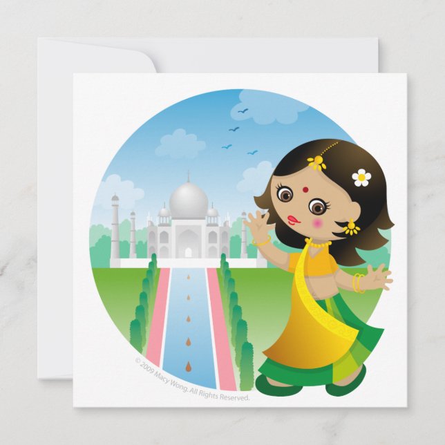 Carte fille indienne (Devant)