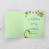 Carte Fille Irlandaise Vintage Saint-Patrick avec Trèfle (Intérieur)