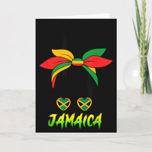 Carte Fille jamaïcaine Drapeau Jamaïque Fierté Femme noi