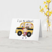 Carte Fille Je vais à l'école T-shirts et cadeaux (Fleur jaune)