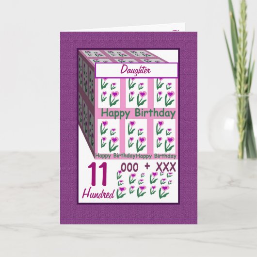 Carte FILLE - Joyeux 11e anniversaire (Devant)
