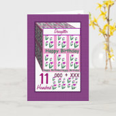 Carte FILLE - Joyeux 11e anniversaire (Fleur jaune)