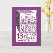 Carte FILLE - Joyeux 13e anniversaire (Fleur jaune)