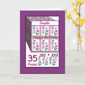 Carte FILLE - Joyeux 35e anniversaire (Fleur jaune)