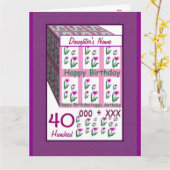 Carte FILLE Joyeux 40e anniversaire avec fleurs (Fleur jaune)