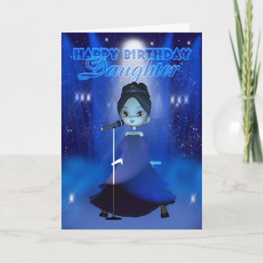 Carte Fille Joyeux Anniversaire chanter Deva Cute Card (Devant)
