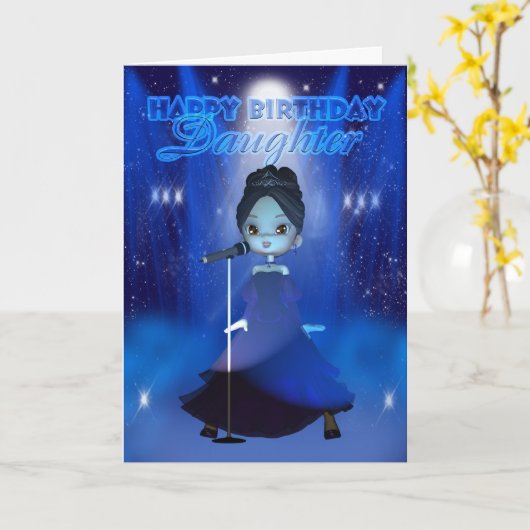 Carte Fille Joyeux Anniversaire chanter Deva Cute Card (Fleur jaune)