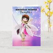 Carte Fille, Joyeux anniversaire mignon fée danser (Fleur jaune)