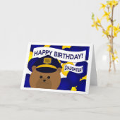 Carte Fille - Joyeux héros de police d'anniversaire ! (Fleur jaune)