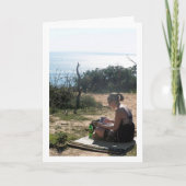 Carte Fille lisant à la plage (Devant)