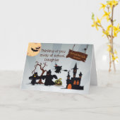 Carte Fille loin aux goules drôles de Halloween (Fleur jaune)