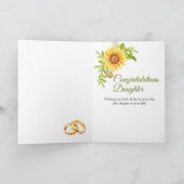 Carte Fille Mariée de mariage Jour tournesol (Intérieur)