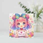 Carte fille Merci Anime (Debout devant)