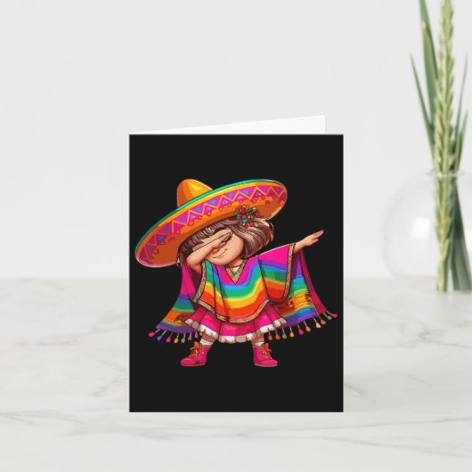 Carte Fille mexicaine Cinco De Mayo Sombrero Latina mexi (Devant)