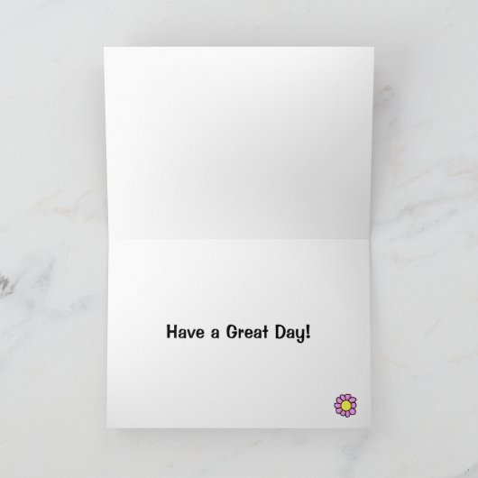 Carte Fille mignonne promenant son chien pour son annive (Intérieur)