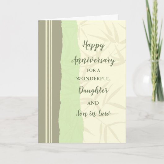 Carte Fille moderne et son en droit Anniversaire Mariage (Devant)