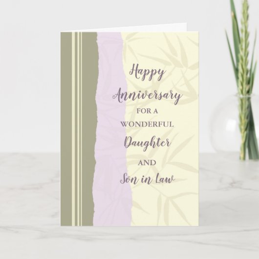 Carte Fille moderne et son en droit Anniversaire Mariage (Devant)