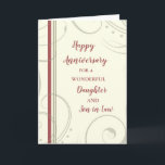 Carte Fille moderne et son en droit Anniversaire Mariage<br><div class="desc">Bonne carte d'anniversaire mariage pour fille et fils en droit avec design moderne,  et verset sentimental.</div>