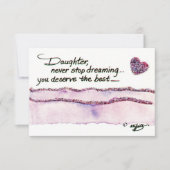 Carte Fille n'arrête jamais de rêver peinture Flat Card (Devant)