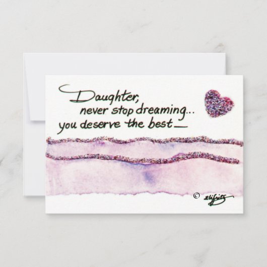 Carte Fille n'arrête jamais de rêver peinture Flat Card (Devant)