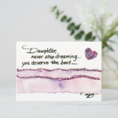 Carte Fille n'arrête jamais de rêver peinture Flat Card (Debout devant)