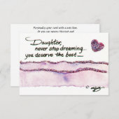 Carte Fille n'arrête jamais de rêver peinture Flat Card (Devant / Derrière)