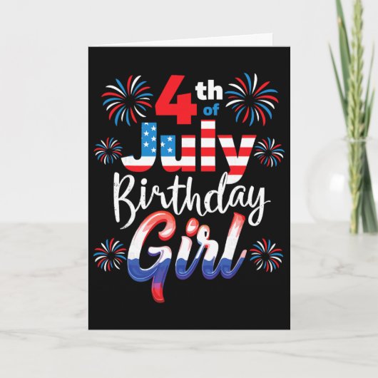 Carte Fille née le 4 juillet (Devant)