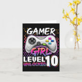 Carte Fille Niveau 10 Déverrouillé Jeu Vidéo Anniversair (Fleur jaune)