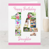 Carte Fille Numéro 14 Photo Collage Big 14th Birthday (Devant)