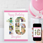 Carte Fille Numéro 16 Photo Collage Big 16th Birthday<br><div class="desc">Personnalisez cette grande carte de 16ème anniversaire avec jusqu'à 11 photos différentes. Conçu pour votre fille (bien que 'fille' puisse être édité à un nom ou ce que vous voulez), le collage photo numéro 16 est une façon réfléchie de donner une carte d'anniversaire avec une qualité unique et spéciale. Le...</div>