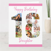 Carte Fille Numéro 18 Photo Collage Gros 18e anniversair (Devant)