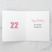 Carte Fille Numéro 22 Photo Collage Big 22e anniversaire (Intérieur)