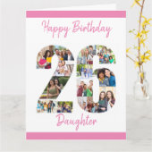 Carte Fille Numéro 26 Photo Collage Big 26th Birthday (Fleur jaune)