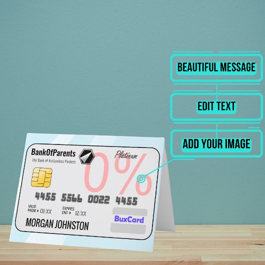 Carte Fille ou Fils Faux Crédit Anniversaire