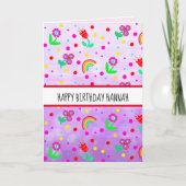 Carte Fille papillon personnalisée Joyeux anniversaire (Devant)