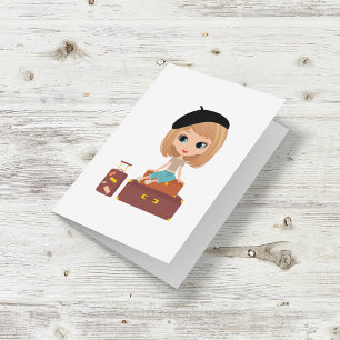 Carte Fille Partant En Vacances