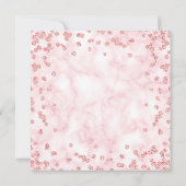 Carte Fille Parties scintillant de marbre Rose or Floral (Dos)