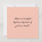 Carte Fille Pastel Soft Pink Snowflakes & Christmas Tree (Dos)