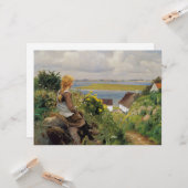 Carte Fille perdue dans la pensée (Devant/Arrière en situation)