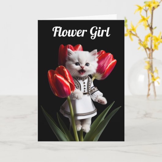 Carte Fille Perse Blanche (Fleur jaune)