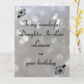 Carte Fille Personnalisée En Droit Anniversaire (Fleur jaune)