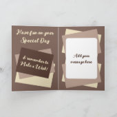 Carte Fille photo nom crème brun (Intérieur)