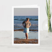 Carte Fille pieds nus sur la plage (Devant)