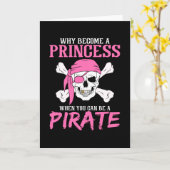 Carte Fille Pirate Cadeau de Fille Pirate (Fleur jaune)