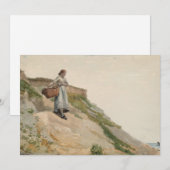 Carte Fille portant un panier | Winslow Homer (Devant / Derrière)