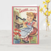 Carte fille pour la fête vintage des mères (Fleur jaune)