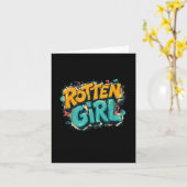 Carte Fille pourrie cool dans le style graffiti (Fleur jaune)